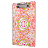 明るいピンクとオレンジの春マンダラフラワー クリップボード (左)