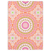 明るいピンクとオレンジの春マンダラフラワー クリップボード (裏面)