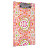 明るいピンクとオレンジの春マンダラフラワー クリップボード (右)