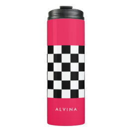 明るいピンクとチェッカーボード タンブラー