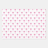 明るいピンクとパープルのハート バレンタインデー ラッピングペーパーシート (正面3)