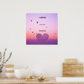 明るいピンクとパープルセルフやる気を起こさせる引用文 ポスター (キッチン)