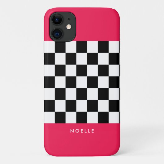 明るいピンクと市松模様 Case-Mate iPhoneケース (裏面)