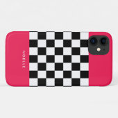 明るいピンクと市松模様 Case-Mate iPhoneケース (裏面(横))