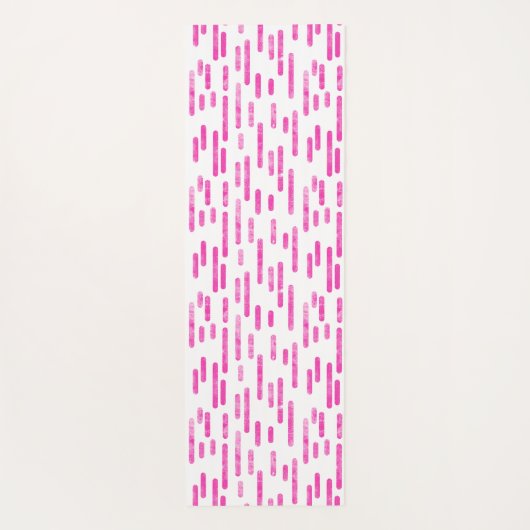 明るいピンクと白のインクのような丸い線のパターン ヨガマット (裏面)