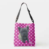 明るいピンクと白のルイクロスボディトート クロスボディバッグ (裏面)