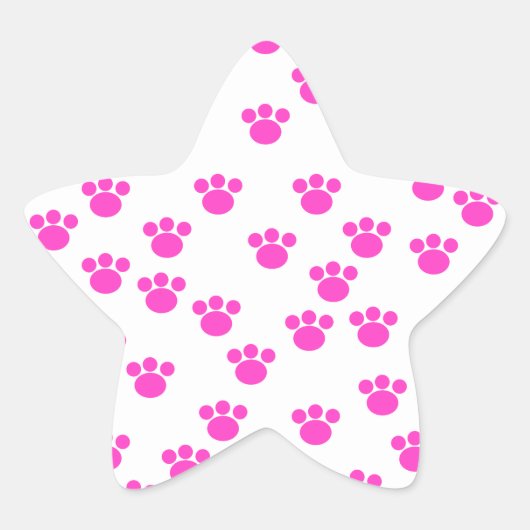 明るいピンクと白の前髪のプリントパターン。 星シール (正面)