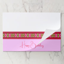 明るいピンクと白の紙ランチョンマット