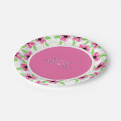 明るいピンクと白 ペーパープレート (アングル)