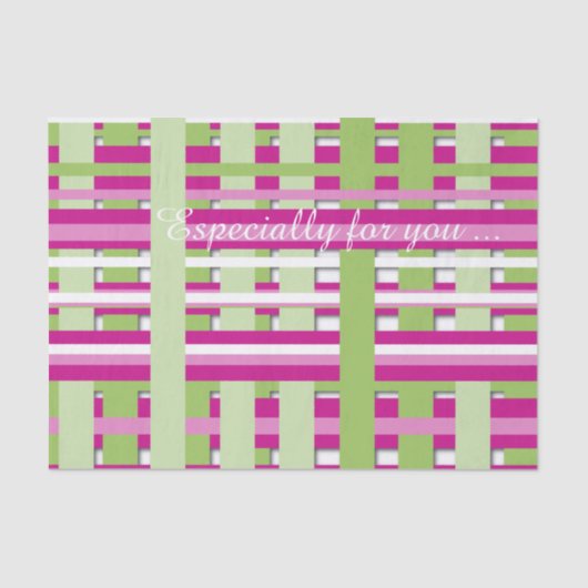 明るいピンクと緑のおもしろいティッシュペーパー 薄葉紙 (正面)