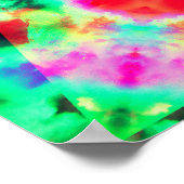 明るいピンクと緑のマンダラ ポスター (角)