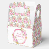 明るいピンクと金ゴールドエレガントの花の誕生日 フェイバーボックス (オープン)