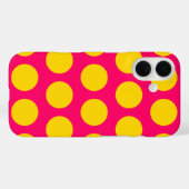 明るいピンクと金ゴールド水玉模様 Case-Mate iPhoneケース (裏面 (横))