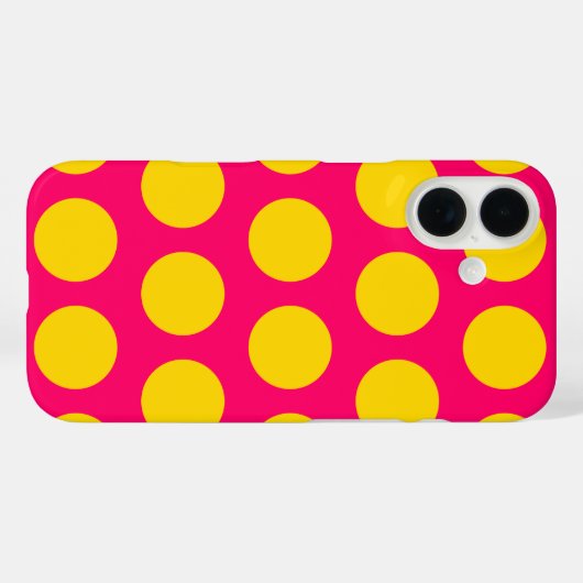 明るいピンクと金ゴールド水玉模様 Case-Mate iPhoneケース (裏面 (横))