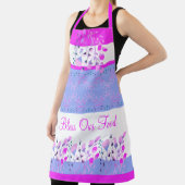 明るいピンクと青のフローラ エプロン (インサイチュ)