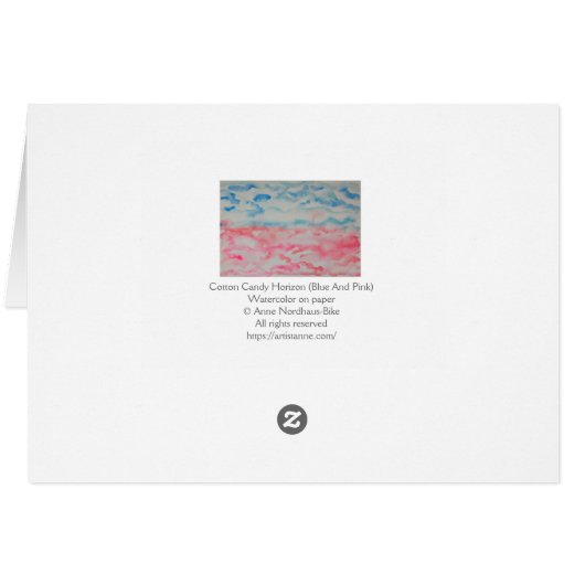 明るいピンクと青の抽象芸術水彩風景 (裏面横)