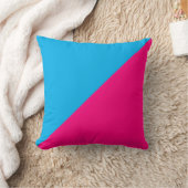 明るいピンクと青 クッション (ブランケット)