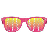 明るいピンクと黄グラデーション色 キッズサングラス (正面)