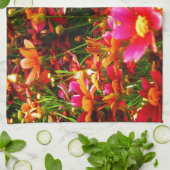 明るいピンクと黄色のデイジー野生の花 キッチンタオル (折り畳み)