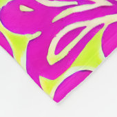 明るいピンクと黄色の植物学 フリースブランケット (角)