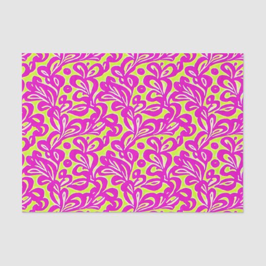 明るいピンクと黄色の植物学 薄葉紙 (正面)