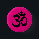 明るいピンクと黒のオムシンボル 缶バッジ<br><div class="desc">この黒いオブジェクトモデルのシンボルの背後にある明るいピンクの背景の色を変更できる。</div>