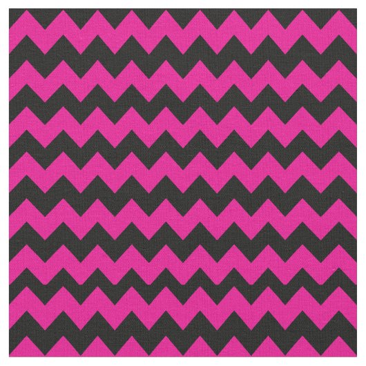 明るいピンクと黒の山かっこ ファブリック (クローズアップ)
