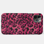 明るいピンクと黒の斑点のヒョウ柄 Case-Mate iPhoneケース (裏面(横))