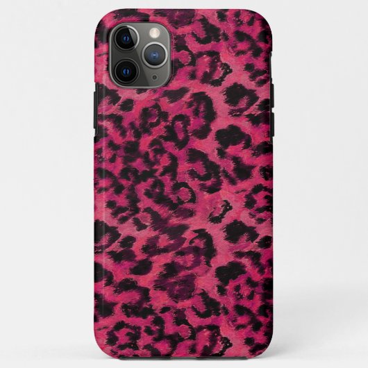 明るいピンクと黒の斑点のヒョウ柄 Case-Mate iPhoneケース (裏面)