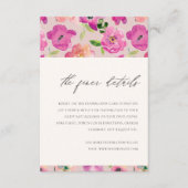 明るいピンクのおもしろい水色フローラ結婚の詳細 エンクロージャーカード (正面)