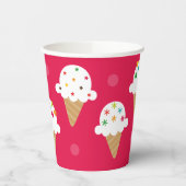 明るいピンクのアイスクリームコーン パーティー紙コップ 紙コップ (左)
