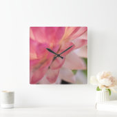 明るいピンクのイチゴ スクエア壁時計 (ホーム)