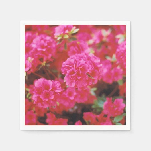 明るいピンクのカクテルナプキンフローラデザイン スタンダードカクテルナプキン (正面)