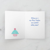 明るいピンクのカップケーキの芸術のメリークリスマス シーズンカード (内部)