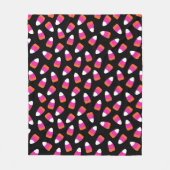 明るいピンクのキャンディーコーンのパターンガーリーハロウィーン フリースブランケット (正面)