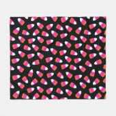 明るいピンクのキャンディーコーンのパターンガーリーハロウィーン フリースブランケット (正面(横))