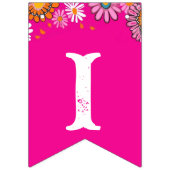 明るいピンクのグルービー女性のカーボーイレトロデイジー バンティングフラッグ (第2の旗)