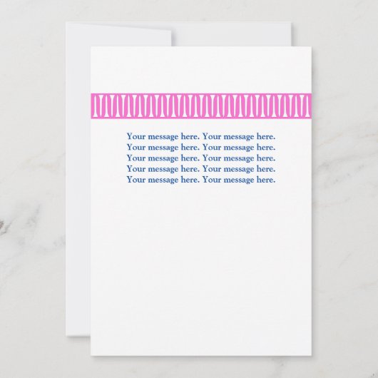 明るいピンクのゴルファーのカスタマイズあいさつカード サンキューカード (裏面)