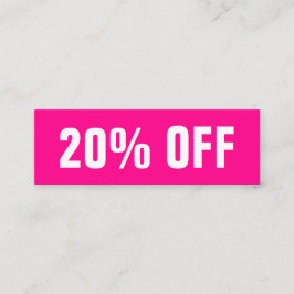 明るいピンクのシンプルトレンディーのモダン割引カード スキニー名刺