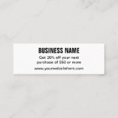 明るいピンクのシンプルトレンディーのモダン割引カード スキニー名刺 (裏面)