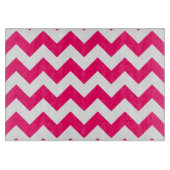 明るいピンクのジグザグ模様 カッティングボード (正面)