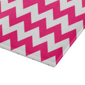 明るいピンクのジグザグ模様 カッティングボード (角)
