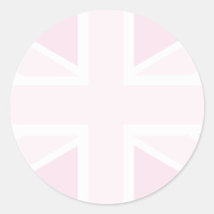 明るいピンクのステッカーの英国国旗の旗 ラウンドシール