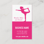 明るいピンクのストレッチシルエット(ヨガインストラクター) 名刺 (裏面)
