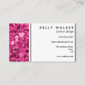 明るいピンクのスパンコールの名刺 名刺 (裏面)