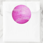 明るいピンクのソフトボールスポーツ感謝していパーティーyou ラウンドシール (バッグ)