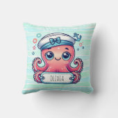 明るいピンクのタコ持ち名看板 クッション (裏面)