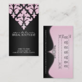 明るいピンクのダイヤモンドのダマスク織のアポイントメントカード 予約カード (正面/裏面)