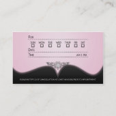 明るいピンクのダイヤモンドのダマスク織のアポイントメントカード 予約カード (裏面)