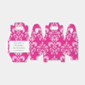 明るいピンクのダマスクの結婚式 フェイバーボックス (折り畳みなし)